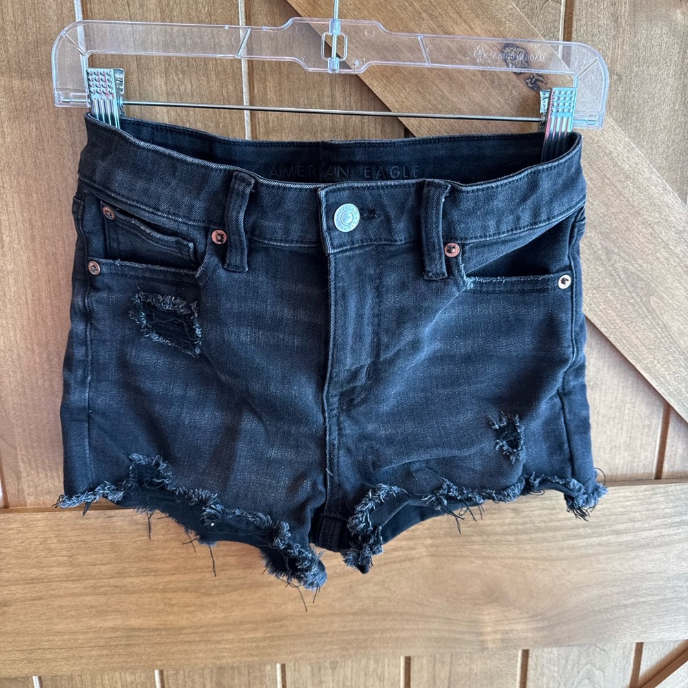 American Eagle next level stretch, black jean shorts size 2